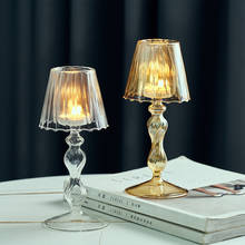 Vela de vidro vintage europeu, decoração romântica à luz de velas para jantar, festa em família, casamento, mesa de decoração para casa, presente 2024 - compre barato