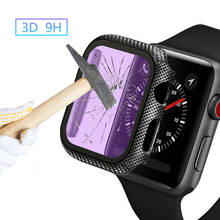 Protector de pantalla de vidrio templado de fibra de carbono para iwatch Apple Watch Series 5 4 3 2 6 44mm 40mm 42mm 38mm 42mm película 2024 - compra barato