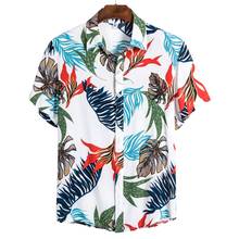 Fahion Mens Ethnic Short Sleeve Shirt Casual Cotton Linen Floral Printing Summer Hawaiian Holiday Beach Retro Shirt Blouse#p3 2024 - buy cheap