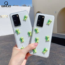 Capa de celular de dinossauro fofa, capa de celular de desenho animado para xiaomi redmi note 9s 9 8 7 pro 7a 8a 10x mi 10 pro 9 lite note 10 cc9 cc9e a3 com glitter 2024 - compre barato