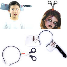Horror Fake Weapon Saw Knife Halloween Headband Props Sacry Decor Halloween Party Supplies Teasing DIY Halloween Decorations 2024 - buy cheap