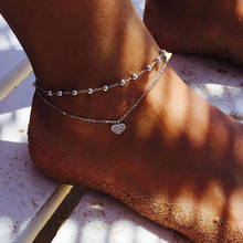 Simple Heart Ankle Layering Pendant Anklet Foot Jewelry 2021 Summer Beach Anklets On Foot Ankle Bracelets For Women Leg Chain 2024 - buy cheap