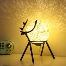 Прикроватная лампа, украшение для стола, светильник для спальни, луна, олень, подарок на день рождения, в форме шара 2024 - купить недорого