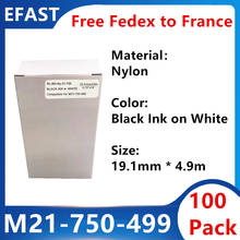 Cinta de etiquetas de nailon para impresora de laboratorio BMP-21, paquete de 100 M21, 750, 499, negro y blanco, 19,1mm x 4,9 m, para BMP-21 PLUS, M21-750-499 2024 - compra barato