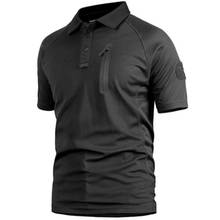 Camiseta polo masculina de secagem rápida, respirável teeshirt, roupa esportiva camuflada militar de combate tático, vestuário polo 2024 - compre barato