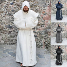 Disfraz de monje Medieval para hombre, capa de Cosplay de monje renacentista Vintage, traje de Fray Priest, Disfraces de Halloween para hombre 2024 - compra barato