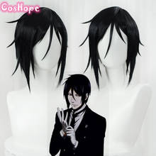 Sebastian Michaelis Cosplay Black Butler Cosplay Men Short Black Wig Cosplay Anime Cosplay Wig Heat Resistant Synthetic Wigs 2024 - buy cheap