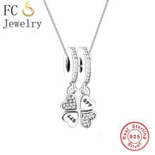 FC Jewelry 925 Sterling Silver Summer Four-Leaf Heart Clover Zircon Pendant Necklace Chain Women Choker Trinket BFF 2019 Fashion 2024 - buy cheap