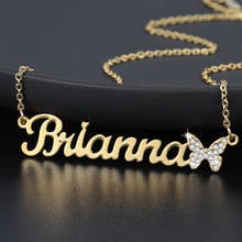 Personalized Butterfly Necklaces Custom Butterfly Necklaces For Women Name Nameplate Gold Stainless Steel Necklaces Mom Jewelry 2024 - buy cheap