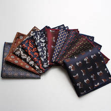 Linbaiway Pocket Square Handkerchief for Mens Suits 23*23cm Floral Striped Animals Hanky Suit Men's Business Pocket Chest Towel 2024 - buy cheap