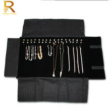 Portable Velvet Black Jewelry Roll Bag Grey Pendant Bracelet Organizer Storage Pouch Portable Necklace Display Organizer Pouch 2024 - buy cheap