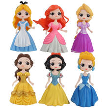 6pcs/lot 9cm Princess Figure Toy Snow White Alice Belle Cinderella Ariel Mermaid Tangled Beauty Model Dolls for Girls 2024 - buy cheap