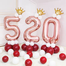 32 дюймов розовое золото номер шар латексные воздушные шары Свадебный декор металлический баллон из гелий День Рождения украшения для взрослых детские игрушки 2024 - купить недорого