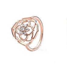 2021 Mother's Gift Rose Petals Statement Rings For Women 100% 925 Jewelry Sterling Silver Anillos Mujer Wedding Engagement Ring 2024 - buy cheap