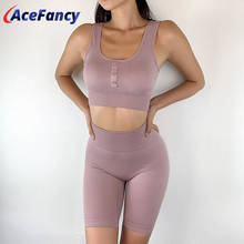 Acefancy Seamless Yoga Set Short ZC2842 Yoga Crop Top Squatproof Shorts Women's Sports Suit Yoga Set Fitness Clothing Sportswear 2024 - buy cheap