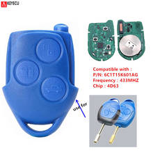 KEYECU Remote Control Car Head Key With 3 Buttons 433MHz 4D63 Chip - FOB for Ford Transit WM VM 2006 2007-2014 P/N: 6C1T15K601AG 2024 - buy cheap