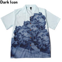 Dark Icon-camisa Vintage estampada para hombre, ropa de calle con cuello vuelto, de verano, 2020 2024 - compra barato