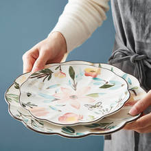 Салатная тарелка для стейка из скандинавского керамического материала, простая тарелка для стейка, 10 дюймов, основное блюдо, десертная тарелка для суши, Ресторан отеля, посуда 2024 - купить недорого