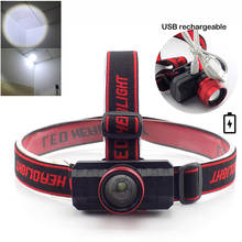 Linterna frontal Q5 recargable por USB, luz LED ajustable para correr, con zoom, para exteriores 2024 - compra barato