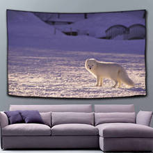 Creative Animal Photographs Arctic Fox Tapestry Wall Hanging Bed Spread Beach Towel Table Cloth Yoga Mat Large Size 2024 - buy cheap