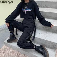 Брюки-карго Женские Унисекс, уличная одежда BF в стиле хип-хоп, женские брюки s в стиле Харадзюку, универсальные свободные шикарные брюки с завышенной талией, 2XL 2024 - купить недорого