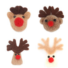 2PCs Christmas Reindeer Wool Felt Poke DIY Kits Craft Sewing Toys Kids Brooch Children Hair Band Accessory Backpack Decoration 2024 - buy cheap