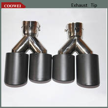 2PCS 57MM Inlet 89MM Outlet Auto Exhaust End Tips Dual Exhaust Pipe with Carbon Fiber (Left and right ) 2024 - buy cheap