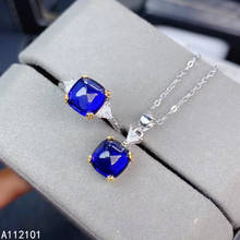 KJJEAXCMY Fine Jewelry 925 sterling silver inlaid natural sapphire girl classic necklace pendant ring set support test with box 2024 - buy cheap