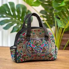 Fashion national Embroidery Women Shopping handbags!Nice Floral embroidered lady Shoulder&Crossbody bag All-match Canvas carrier 2024 - buy cheap