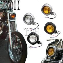 Faro estilo retro pulido para motocicleta 60w 12v haz sellado para Harley codificador Café Racer Chopper Softail personalizado 2024 - compra barato