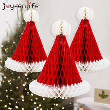 30cm Christmas Decorations Paper Honeycomb Santa Claus Xmas Hats Hanging Ornaments decor navidad 2021 Home Decoration natal Noel 2024 - buy cheap