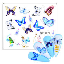 Наклейки для ногтей, клей для нейл-арта, 1 лист, с бабочкой, буквами самодельные Украшения для ногтей 2024 - купить недорого