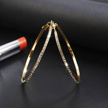 Statement Wedding Big Round Hoop Earrings Hoops Korean Women Gold Filled Drop Circle Large Rhinestone Thick Piercing Ear Rings 2024 - buy cheap