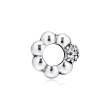 DIY Fits for Pandora Charms Bracelets Polished & Pave Bead Spacer Beads 100% 925 Sterling-Silver-Jewelry Free Shipping 2024 - buy cheap