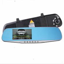 Full HD 1080P Автомобильный видеорегистратор Камера 4,3 дюймов двойной объектив зеркало заднего вида Видео вождения рекордер ночного видения видеорегистратор 2024 - купить недорого