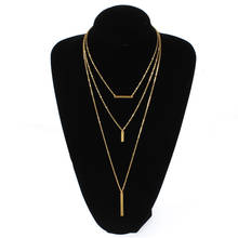 New Fashion Multilayer Pendant Chain Necklace Metal Stick Alloy Long Tassel Choker Necklace Jewelry 2024 - buy cheap