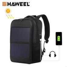 HAWEEL-mochila con Panel Solar de 14W, bolsa para ordenador portátil con asa y puerto de carga USB de 5V / 2.1A Max 2024 - compra barato