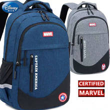 Bolsa escolar disney da marvel para meninos, mochila ortopédica de ombro para estudantes, homem aranha, homem de ferro, grande capacidade 2024 - compre barato