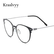 Krasivyy Vintage Round Glasses Frame Women Pure Titanium Myopia Optical Prescription Eyeglass Frame Men 2020 New Korean Eyewear 2024 - buy cheap