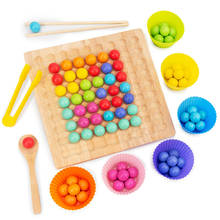 Rainbow Wooden Clip Go Game Set Bead Board Game Toy Educational Toys 2024 - buy cheap