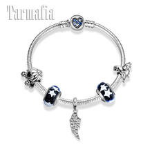 Fashion Silver 925 Charms Bracelets Women with Fairy tale world Angel wings pendant pumpkin car bead Bracelet Silver 925 Jewelry 2024 - buy cheap
