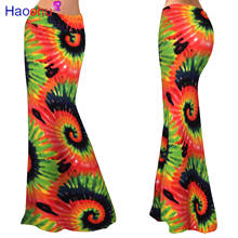HAOOHU-Falda larga de tubo de cintura alta elástica para mujer, faldas largas estampadas, para fiesta urbana, Otoño, S-3XL, 2021 2024 - compra barato