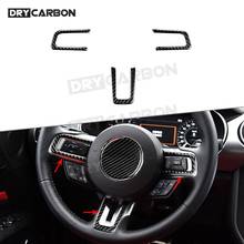 For Ford Mustang 2015 -2019 Car Steering Wheel Key Button Trim Frame Carbon Fiber Interior Sticker Covers 2024 - buy cheap