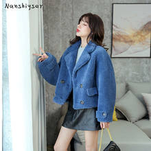 High Quality Women Faux Sheep Shearing Lambswool Coat 2022 Winter Korean Thick Warm Double Breasted Faux Fur Short Jacket Mujer 2024 - buy cheap