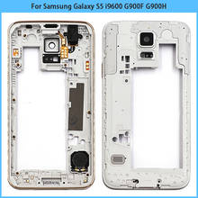 New High Quality For Samsung Galaxy S5 i9600 G900F G900H Middle Frame Bezel Back Frame Housing Cover With Glass Camera Lens 2024 - buy cheap