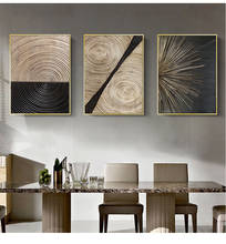Pintura de arte moderna abstrata em tela, anel anual de ouro para sala de estar, quarto, corredores nórdicos 2024 - compre barato
