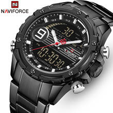 Naviforce relógio masculino impermeável, relógios impermeáveis esportivos de quartzo com cronógrafo e aço inoxidável, para homens 2024 - compre barato