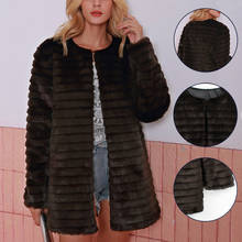 2019 Women Plus Size Solid Female Fur Coat Women Faux Fur Coat Fashion Long Sleeve Autumn Winter Coat Loose Outwear 3xl 2024 - buy cheap