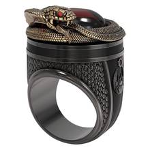 Sculpted Cobra Snake Ring Men's Vintage Anniversary Gift Engagement Wedding Band Jewelry Rings 2024 - buy cheap