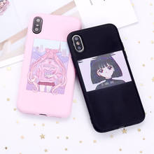 Для 11 Pro 8 8Plus X XR 7 7Plus XS Max 6 6S 5 SE Harajuku Sailor Moon летний силиконовый мягкий футляр для телефона 2024 - купить недорого